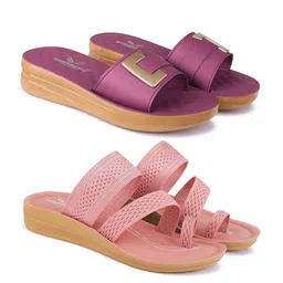 BERSACHE Set Of 2 Women Open Toe Comfort Heel Sandals-50