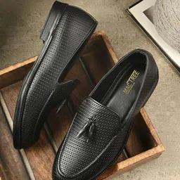 Mactree Men Formal Textured Loafers-image-40