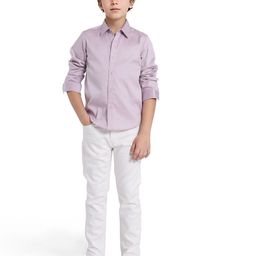 RARE ONES Boys Spread Collar Solid Cotton Casual Shirt-image-72