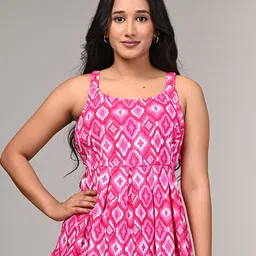 SAADGEE Women Geometric Printed Cotton Peplum Top-image-96