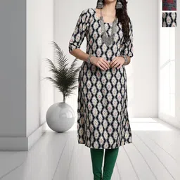 HERE&NOW Selection Of 3 Printed Straight Kurtas-image-80