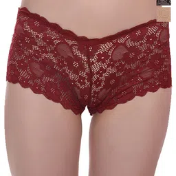 Fleurt Women Pack Of 3 Assorted Lace Low-Rise Boy Shorts Briefs-image-27