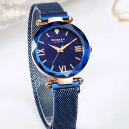 Curren Women Brass Dial & Stainless Steel Straps Analogue Watch CR-9063-Blue-image-20
