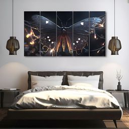 The Castle Decor Blue & Brown 5 Piece Wood Other Wall Paintings-image-103