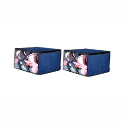 Stylista Blue & White 2 Pieces Checked Water Resistant Zippered Multi-Utility Organisers-10