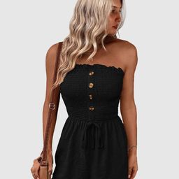 Outzidr Strapless Waist Tie-Ups Playsuit-image-9