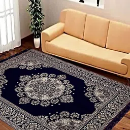 Sparrow world Navy Blue Solid Cotton Carpet-46