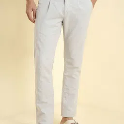 Allen Solly Men Slim Fit Mid-Rise Pleated Trousers-image-65