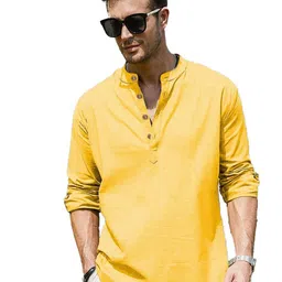 APEKTRA Men Mandarin Collar Straight Kurta image 3
