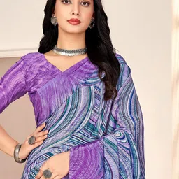 KALINI Geometric printed saree with printed border image 4