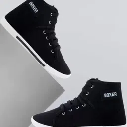 HOTSTYLE Men Black Canvas Sports Shoes-28