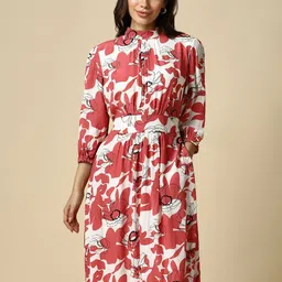 Allen Solly Woman Floral Print Puff Sleeve Shirt Dress-image-37