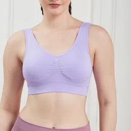 SECRETS BY ZEROKAATA Pack Of 2 Assorted Solid Full Coverage Lightly Padded Workout Bra image 3