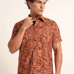 THE BEETEL HOUSE Men Abstract Printed Spread Collar Casual Shirt-image-16