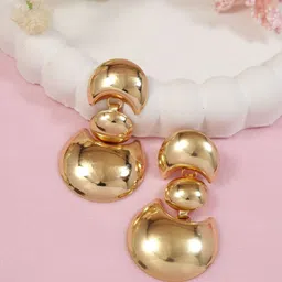 I Jewels Gold Plated Crescent Shaped Drop Earrings-picture-57