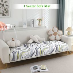 HOKIPO White & Blue Printed Waterproof Sofa Cover-image-32