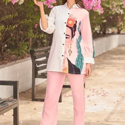 AUTUMN LANE Iyana Printed Shirt Collar Shirt With Trousers Co-Ords-image-87