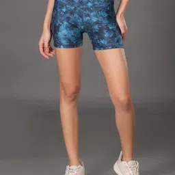 The Dance Bible Women Printed Slim Fit High-Rise Gym Hot Pants Shorts-22