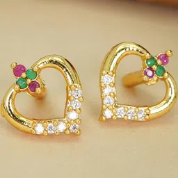 DIVASTRI Gold-Plated Diamond Studs Earrings-image-83
