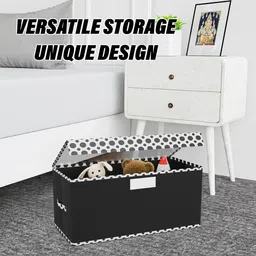 Kuber Industries Black & White 4 Pieces Drawer Organiser With Lid image 2