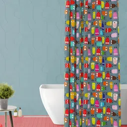 ArtzFolio Blue & Green Abstract Printed Waterproof Shower Curtain-5