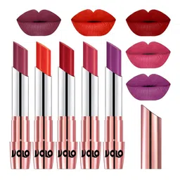 VOLO Set Of 5 Creme Matte Lipstick-3.5g Each-Cherry- Coral- Tomato Red- Pink- Purple-6