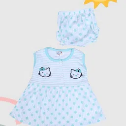 SHAKTI CREATION Kids-Girls Polka Dot Knee Length Print Fit & Flare Dress-15