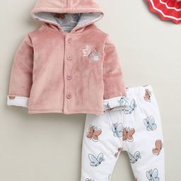 BUMZEE Girls Embroidered Hooded Sweatshirt With Pyjama-image-102