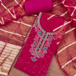 Maroosh Flora Embroidered Thread Work Unstitched Dress Material-picture-32