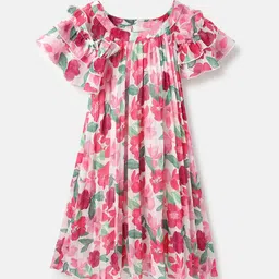 United Colors of Benetton Floral Print Flared Sleeve A-Line Dress-picture-36