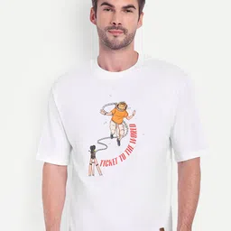 BOLLYWOO.OOO Unisex Bio Finish Graphic Printed Round Neck Cotton Oversized T-shirt-image-83