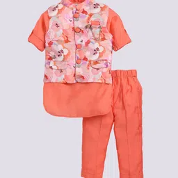 LITTLE COLLARS Boys Embroidered Regular Kurta with Pyjamas-25
