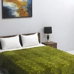 tundwal's Green Floral Mink Heavy Winter Double Bed Blanket-image-33