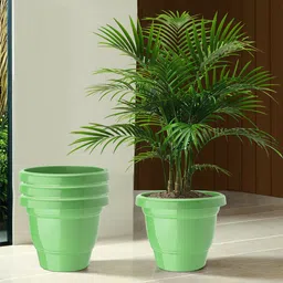 Kuber Industries Set Of 4 Green Planter With Pot-13