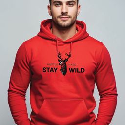Adro Hustle Hard Stay Wild 320 GSM Fleece Printed Graphic Sweatshirt-picture-38