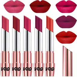 VOLO Set Of 5 Creme Matte Lipsticks - Pink 41-Red 43-Passion Pink 44-Magenta 45-Orange 49-image-82