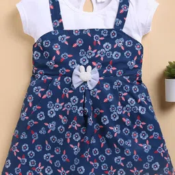 I LOVE MOM Girls Navy Blue Dresses-53