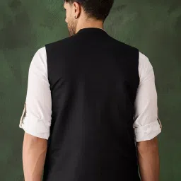 sangria Men Woven Design Nehru Jacket image 2