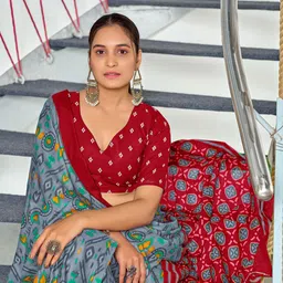 Pandadi Saree Batik Printed Regular Block Print Sarees image 5