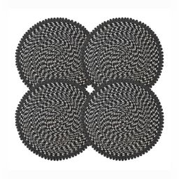 Aura 4-Pcs Grey Spiral Round Doormat-13