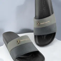 Red Tape Men Self Design Sliders Flip Flops-32