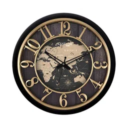 RANDOM Black & Gold-Toned Printed Contemporary Wall Clock-20