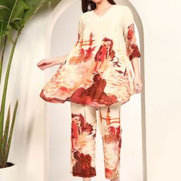 DEEBACO Printed Tunic With Trousers Co-Ords-33