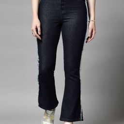 COSMIC TRIO Women Smart High-Rise with Side Stripe Bootcut Jeans-image-1