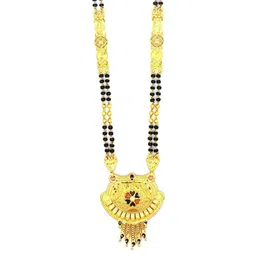 NINAMAAYRA Gold-Plated Brass Artificial Stones & Beads Mangalsutra-picture-20