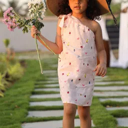 Funny Bones Clothings One Shoulder Linen A-Line Dress-image-19