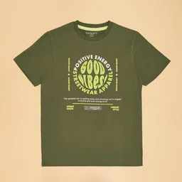Pantaloons Junior Boys Typography Printed Round Neck Cotton T-shirt-31