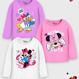 YK Disney Girls 3 Printed Applique T-shirt-image-25