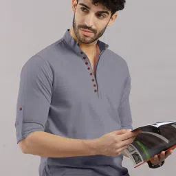 Men Solid Cotton Blend Straight Kurta-picture-14