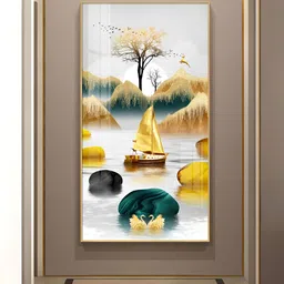 THE NEXT DECOR Yellow & Blue Lakeside Elegance Wall Art-image-30